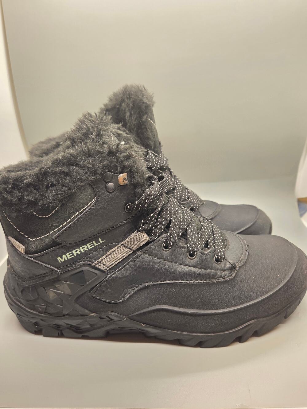 Merrell Aurora 6 Ice+ Waterproof J37216 Snow Boots Arctic Grip Women's 7 Black
